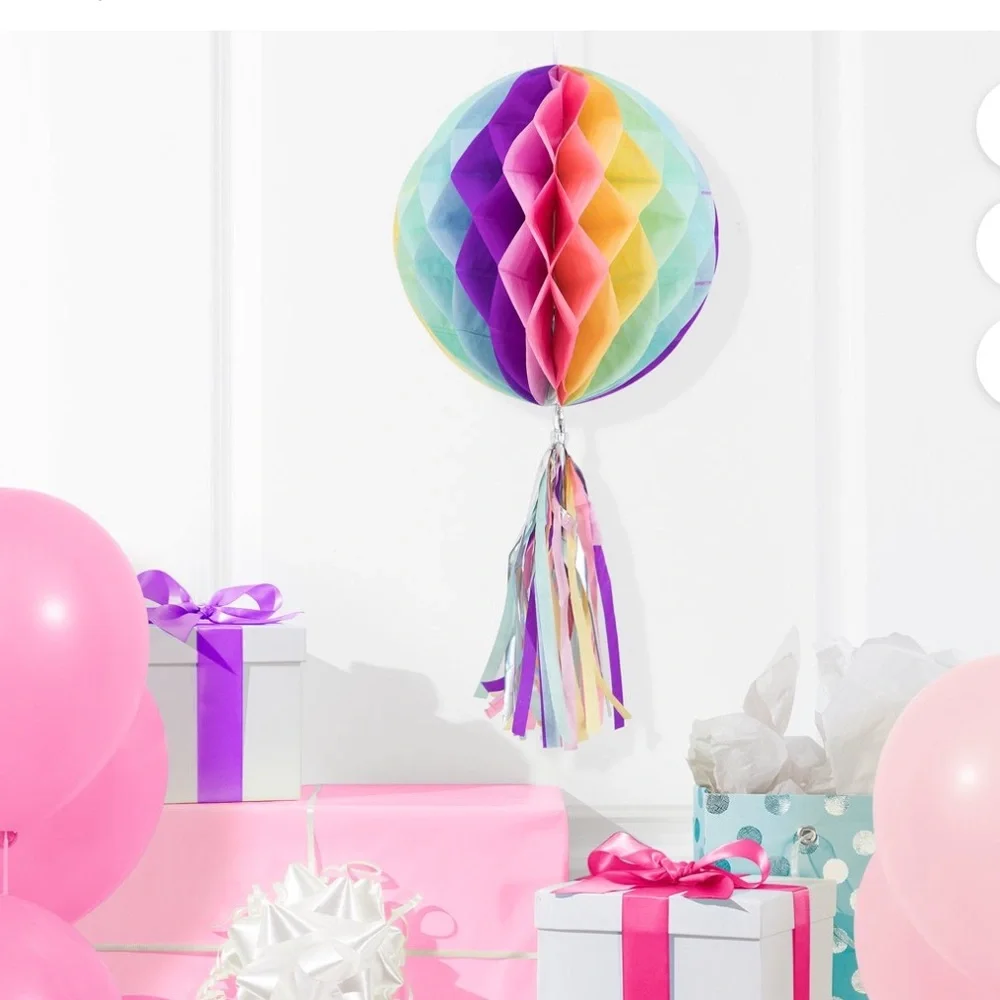Celebrate Honeycomb Ball with Tassel-pack of 12